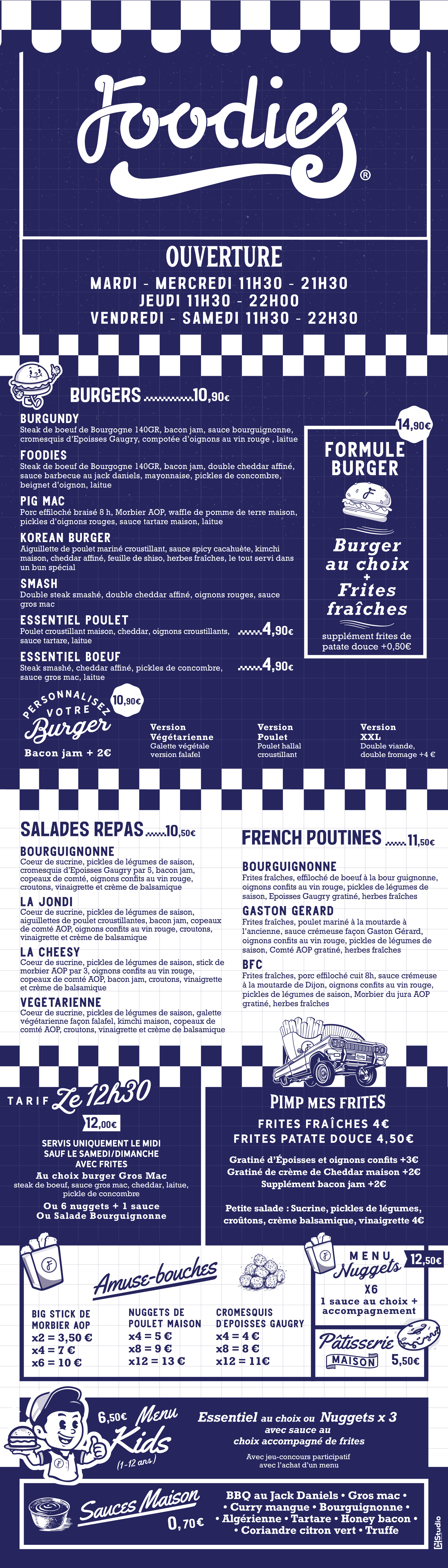Carte du restaurant Foodies